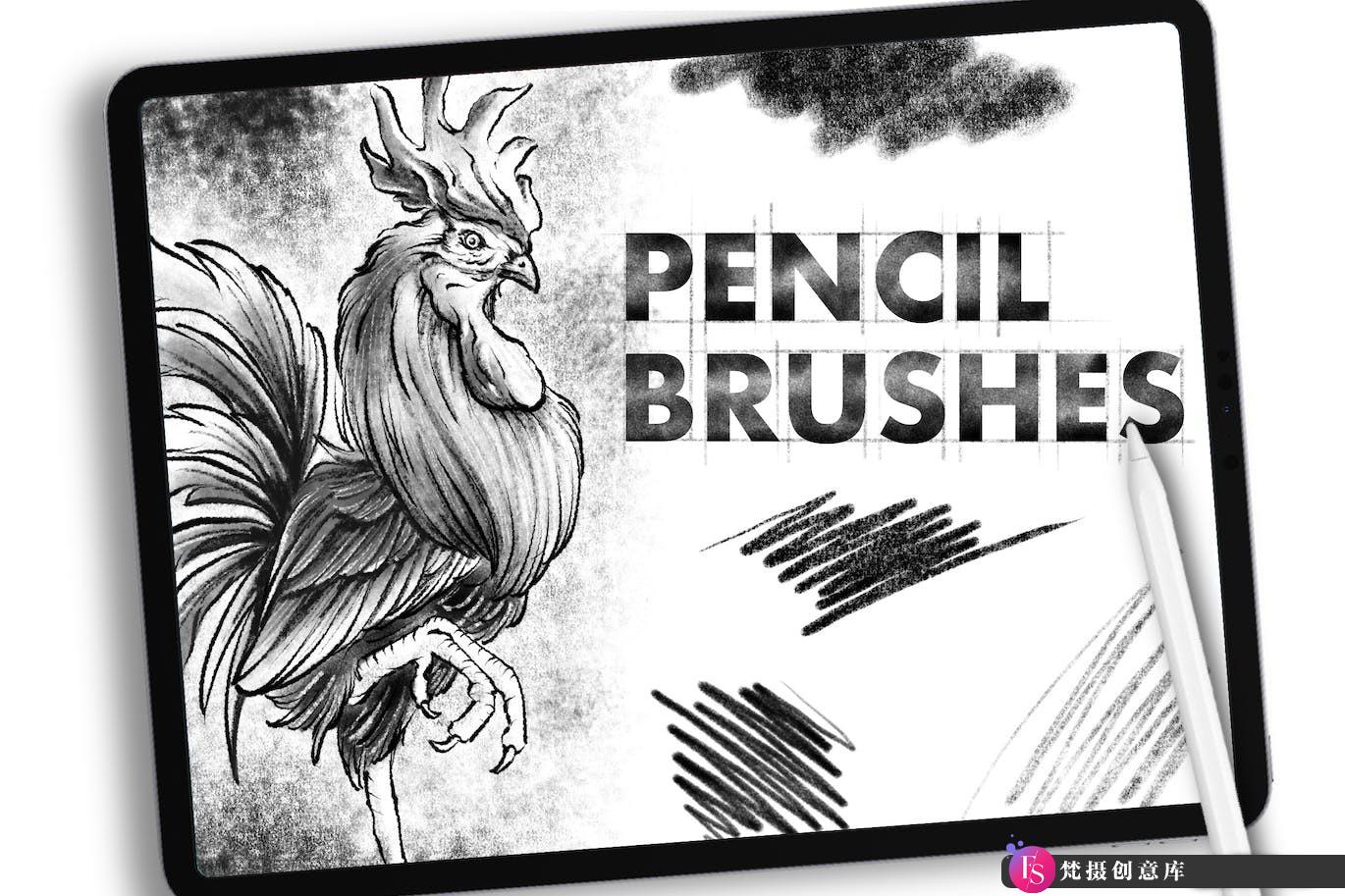 [Procreate笔刷]铅笔数字绘画Procreate笔刷 #1-梵摄创意库