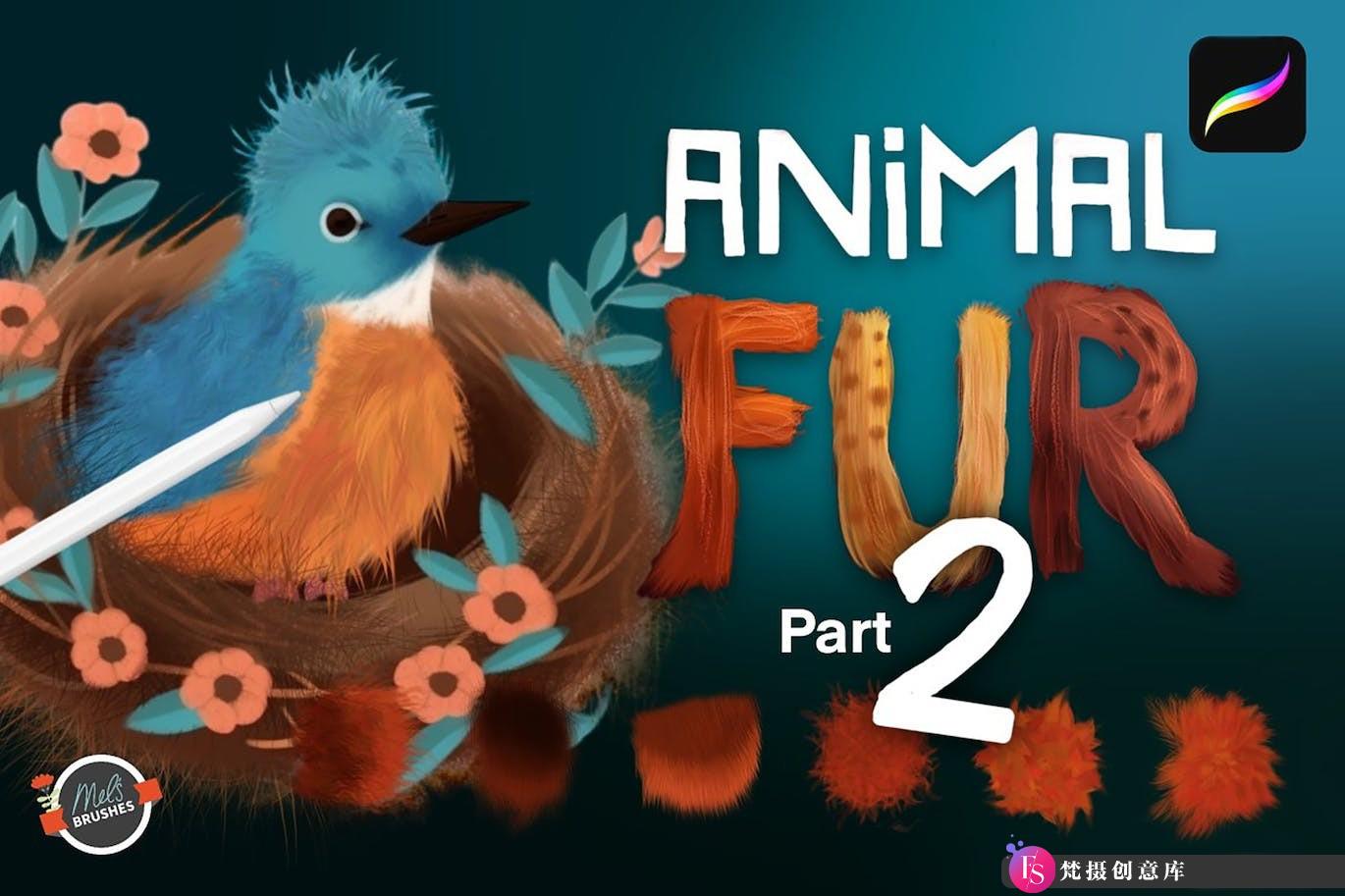 [Procreate笔刷]动物皮毛2 Procreate笔刷 Animal Fur 2 Procreate Brushes-梵摄创意库