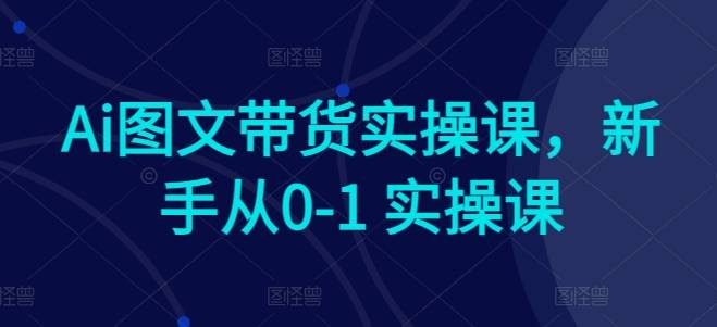 Ai图文带货实操课，新手从0-1 实操课