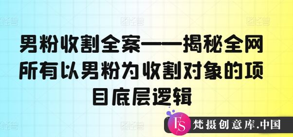 男粉收割全案——揭秘全网所有以男粉为收割对象的项目底层逻辑