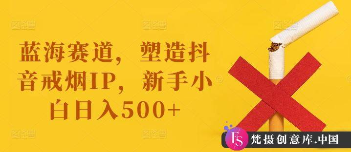 蓝海赛道，塑造抖音戒烟IP，新手小白日入500+【揭秘】