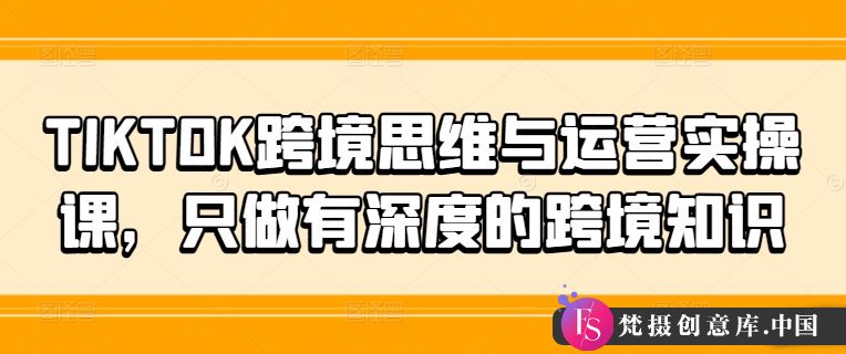 TIKTOK跨境思维与运营实操课，只做有深度的跨境知识