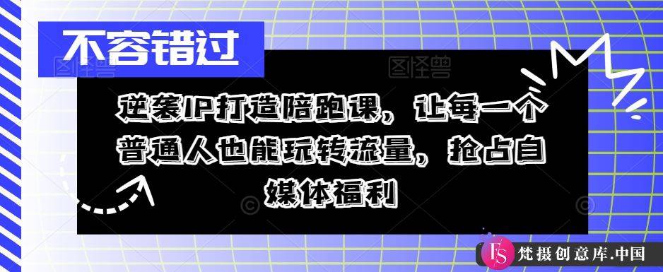 逆袭IP打造陪跑课，让每一个普通人也能玩转流量，抢占自媒体福利