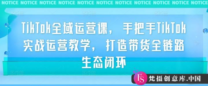 TikTok全域运营课，手把手TikTok实战运营教学，打造带货全链路生态闭环