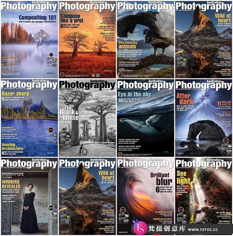 [电子书籍教程]澳大利亚摄影-2019年全年刊1-12期合集AustralianPhotography-2019FullYear-梵摄创意库
