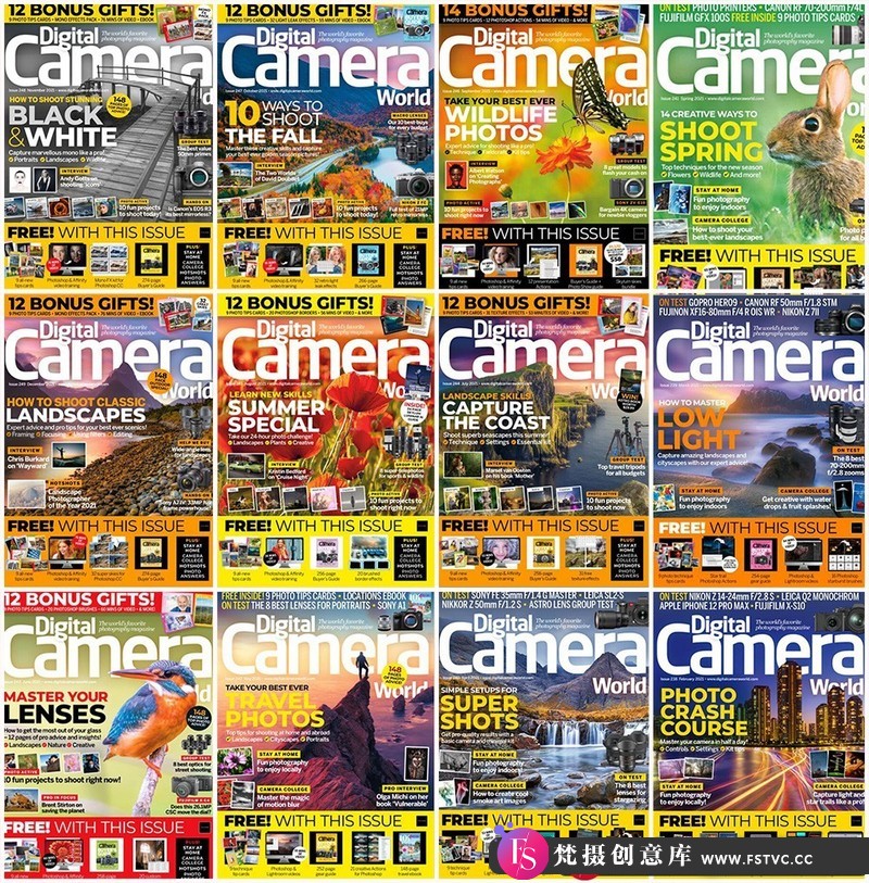 [电子书籍教程]数码相机世界-2021年全年1-13期电子书合集,适合初学者-梵摄创意库