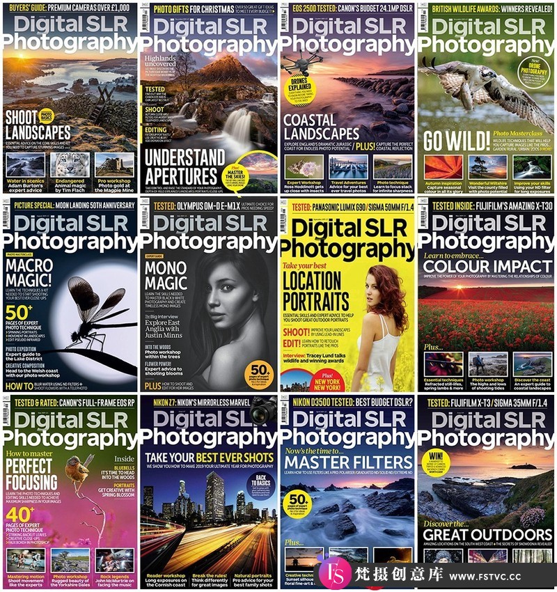 [电子书籍教程]DigitalSLRPhotography-数码单反摄影-2019年全年刊合集1-12期-梵摄创意库