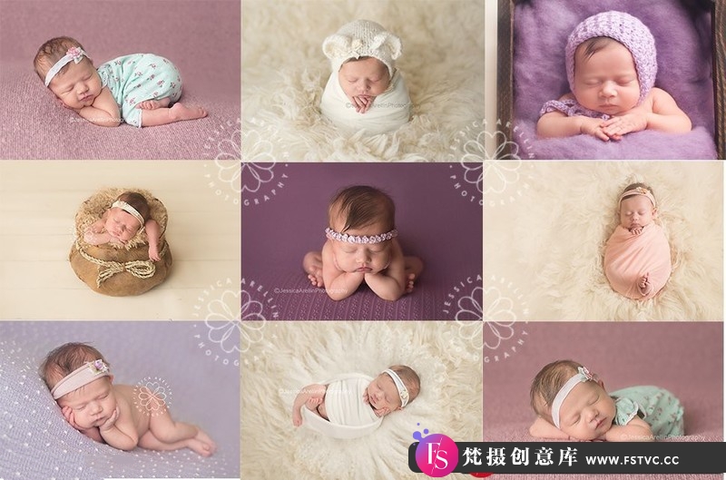 [新生儿童摄影]小梦想家道具-新生儿包裹裹布摆姿势造型完全视频教程-梵摄创意库