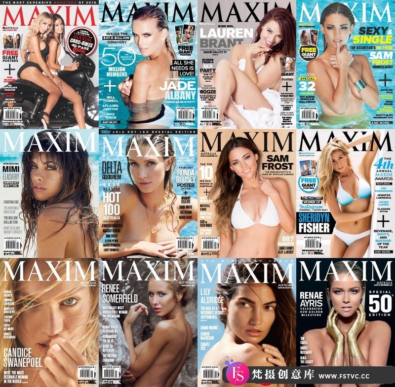[电子书籍教程][澳洲版]时尚杂志Maxim2015[全12期]-梵摄创意库