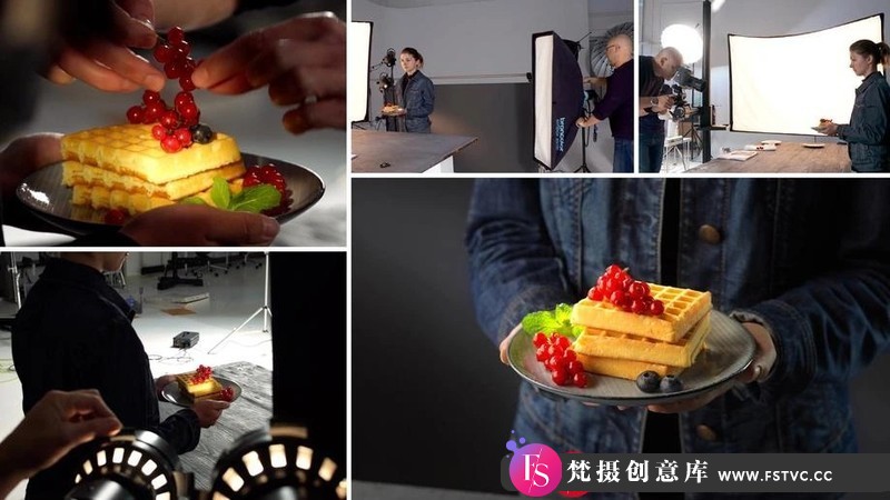 [美食摄影教程]卡尔·泰勒KarlTaylor华夫饼干食物美食布光摄影教中文字幕-梵摄创意库