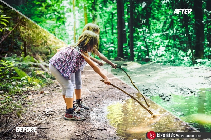 图片[7]-人像LR预设绿色森林森系梦幻色彩人像调色预设lr预设ps滤镜pr调色lightroom人像lut插件-梵摄创意库