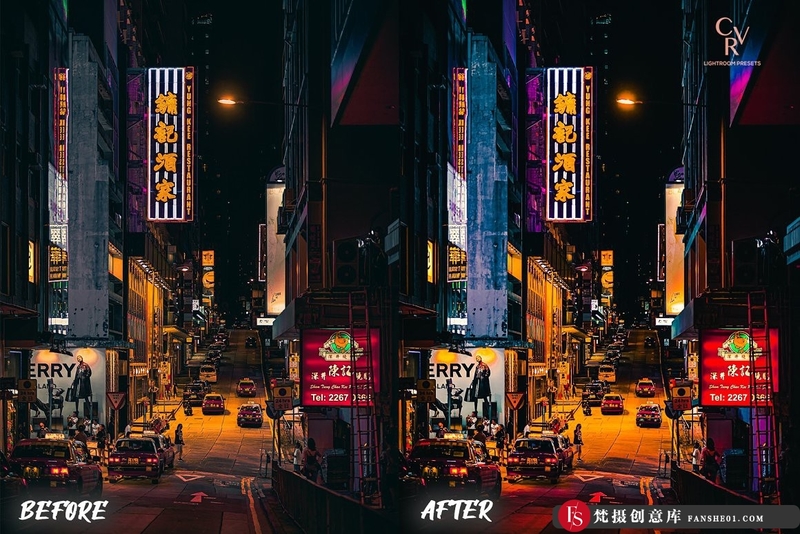 [风光LR预设]城市街拍夜景Lightroom预设移动lr滤镜 Night City Lightroom Presets