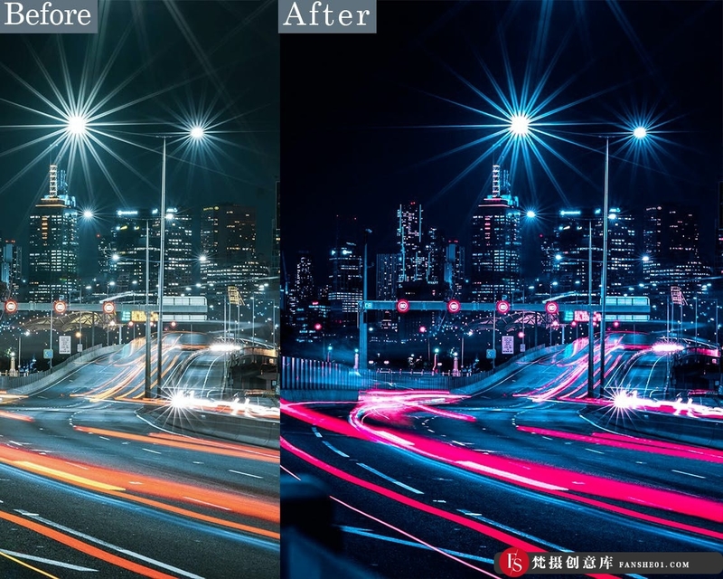 [风光LR预设]城市街拍夜景赛博朋克效果LP预设与APP滤镜 2lagus  Cyberpunk Lightroom Presets