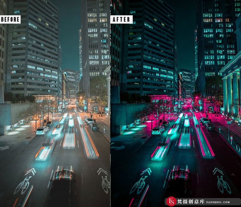 图片[2]-[风光LR预设]夜景风光赛博朋克后期调色Lightroom预设CyberpunkAction&LightromPresets-梵摄创意库