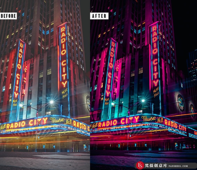 图片[3]-[风光LR预设]夜景风光赛博朋克后期调色Lightroom预设CyberpunkAction&LightromPresets-梵摄创意库