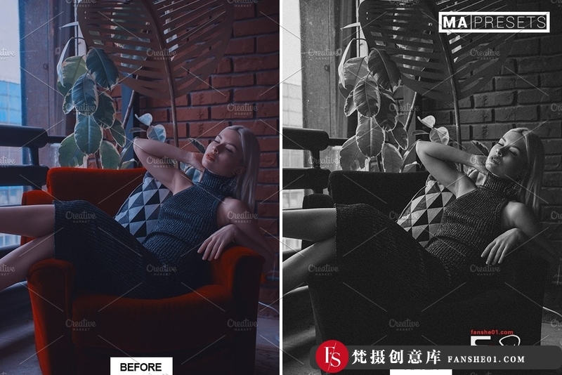 图片[2]-[黑白LR预设]黑白电影胶片人像Lightroom预设B&WFILMLOOKLightroomPresets-梵摄创意库