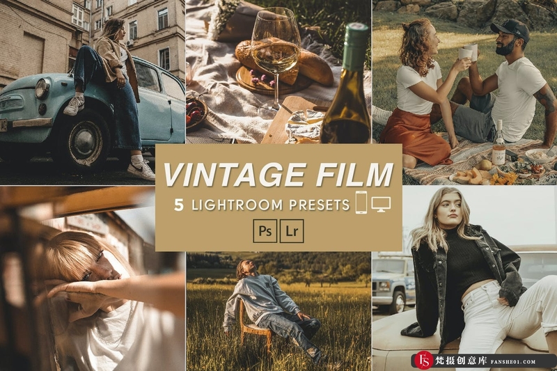 [胶片LR预设]复古电影胶片人像后期调色Lightroom预设VintageFilmPresets-梵摄创意库