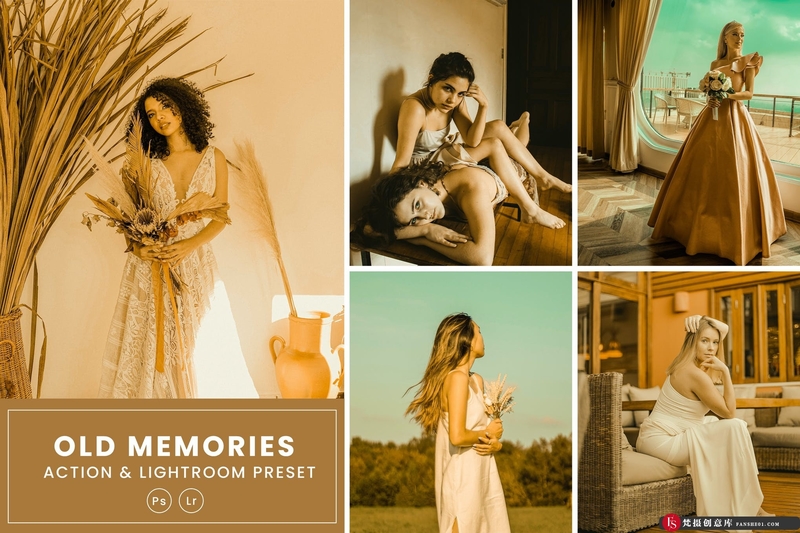 [胶片LR预设]怀旧记忆电影胶片后期调色PS动作及Lightroom预设OldMemoriesAction&LightromPresets-梵摄创意库