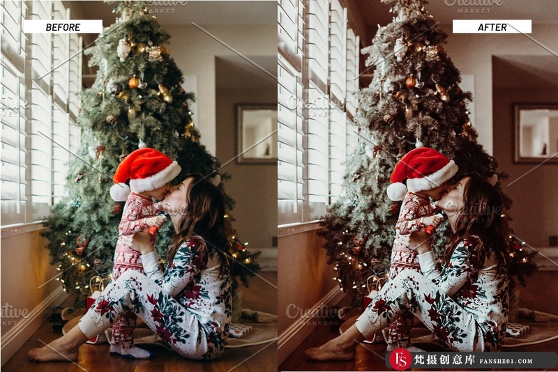 [胶片LR预设]圣诞节气氛电影色彩后期调色Lightroom预设ChristmasBrownLightroomPresets