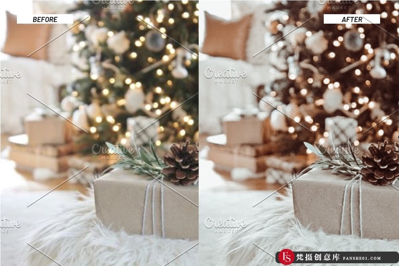 [胶片LR预设]圣诞节气氛电影色彩后期调色Lightroom预设ChristmasBrownLightroomPresets