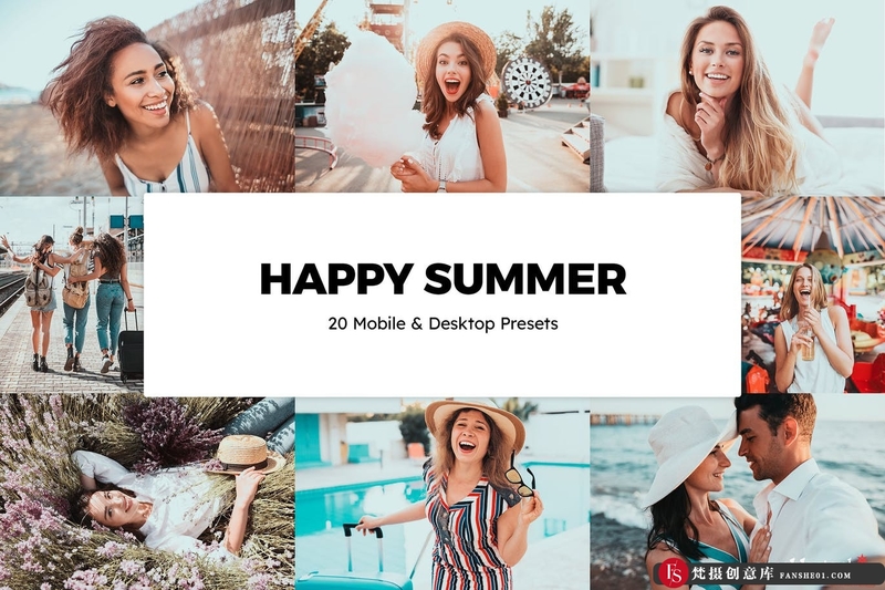 [旅拍LR预设]快乐夏日旅拍人像LR预设手机LR预设LUT预设 Happy Summer Lightroom Presets and LUTs-梵摄创意库