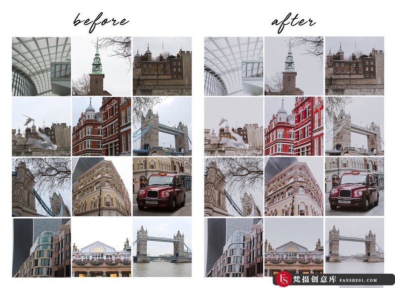 [旅拍LR预设]永恒伦敦旅拍伦敦建筑英伦风预设Lightroom Presets Timeless London