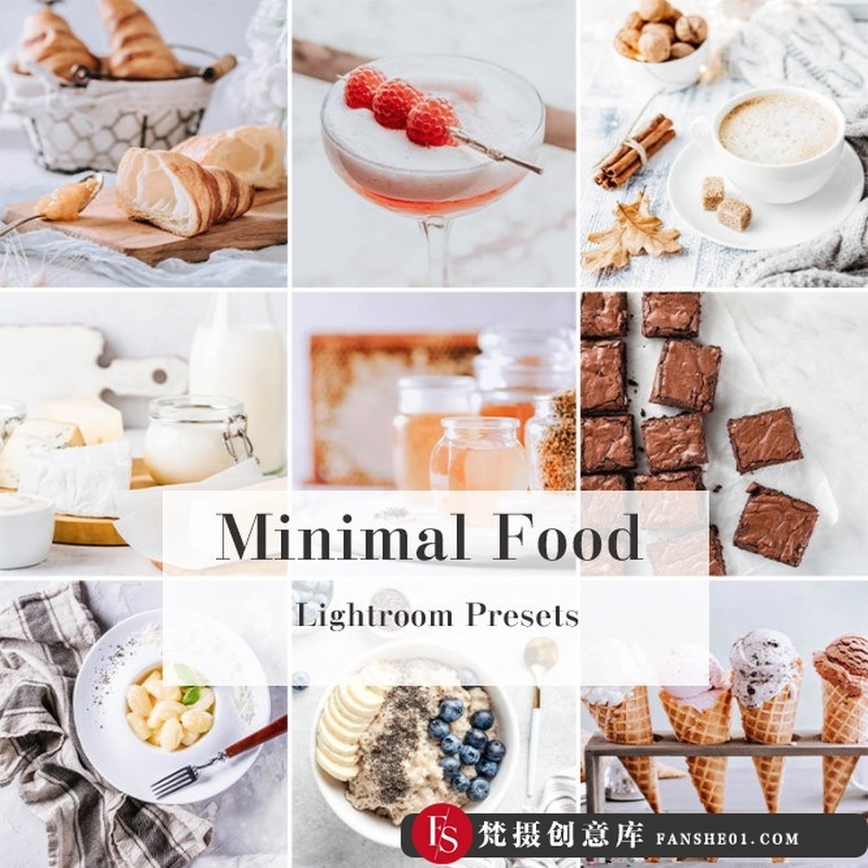 图片[1]-[美食LR预设]经典美食摄影LR预设+移动版食物预设 Minimal Lightlight Presets-梵摄创意库