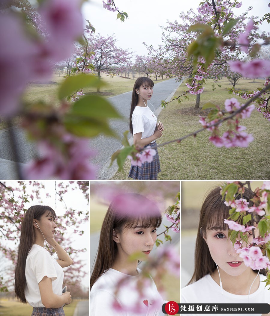 拍摄在桃花盛开的季节美女人像RAW原片45P-梵摄创意库