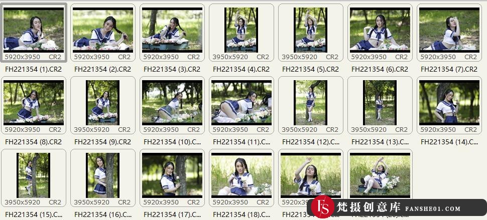 图片[2]-20张户外制服美女写真摄影RAW原图,人像修图练习RAW素材-梵摄创意库