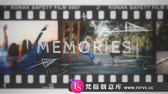 [栏目包装]胶卷照片相册回忆片头AE模板- Memories Vintage Film Slideshow-梵摄创意库