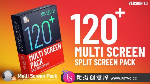 [创意特效]120组视频分屏动画AE模板-Multi Screen Pack