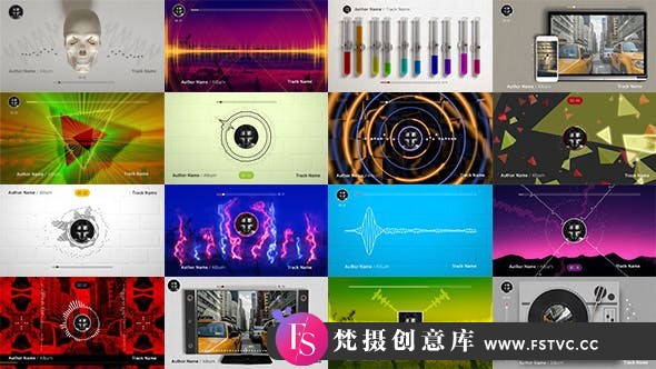 [创意特效]50组创意音乐波形可视化动画AE模板- 50 Audio Spectrum Music Visualizers