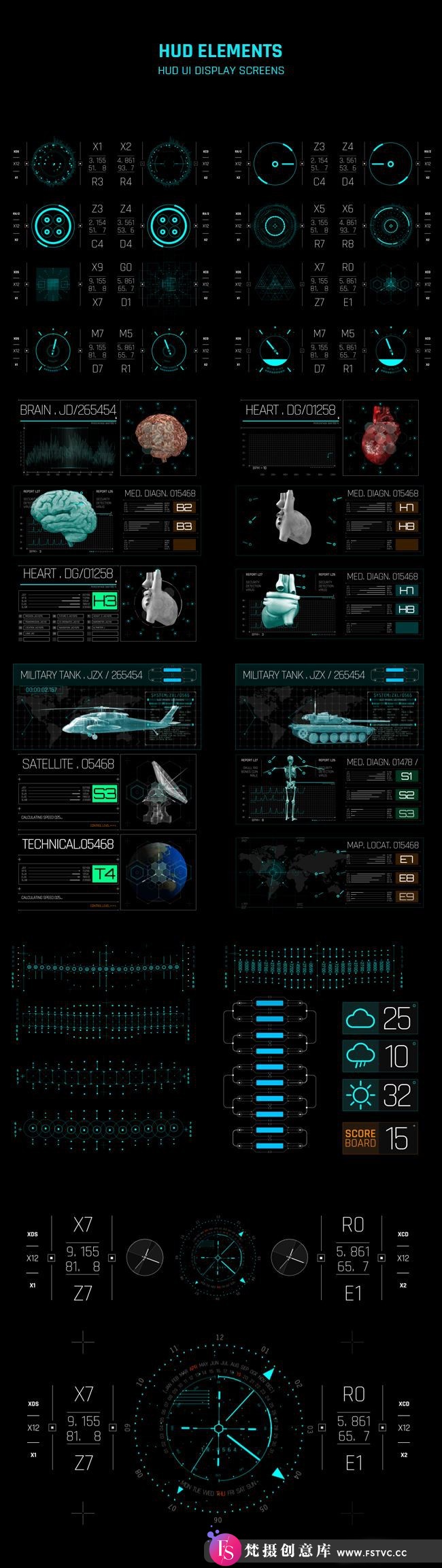 图片[6]-[HUD模板]AE模板-450+科技感医疗军事科幻HUD UI界面元素动画模板-梵摄创意库