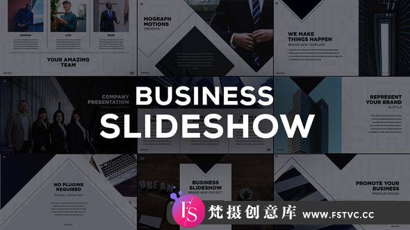 [开场片头]商务企业包装介绍宣传片头AE模板- Business Slides-梵摄创意库