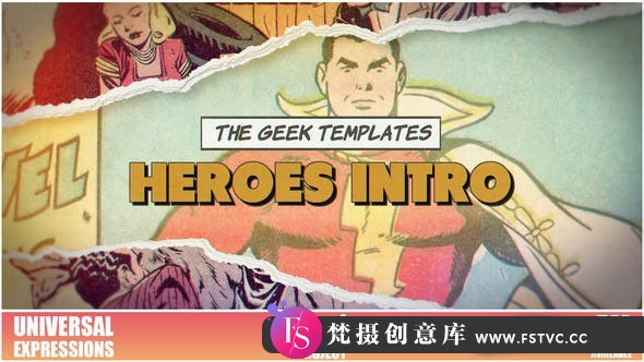 [开场片头]卡通漫画英雄宣传片头AE模板- Heroes Intro-梵摄创意库