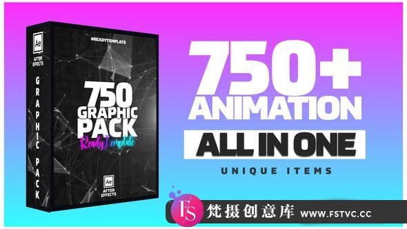 [文字标题]750组视频文字排版宣传包装动画元素AE模板- Graphic Pack GFX-梵摄创意库