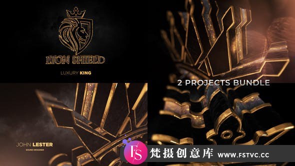 [logo模板]大气奢华三维黑金Logo动画 AE模板-Gold Black Luxury And Epic Logo Reveal-梵摄创意库