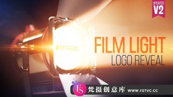 [logo模板]AE模板-电影效果探照灯Logo动画AE模板 Film Light Logo Reveal