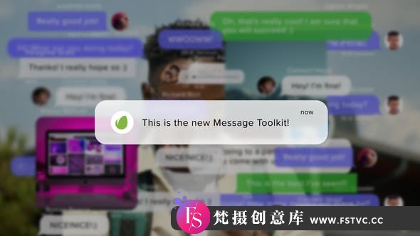 [APP模板]手机聊天APP对话框气泡动画AE模板- Message Toolkit-梵摄创意库