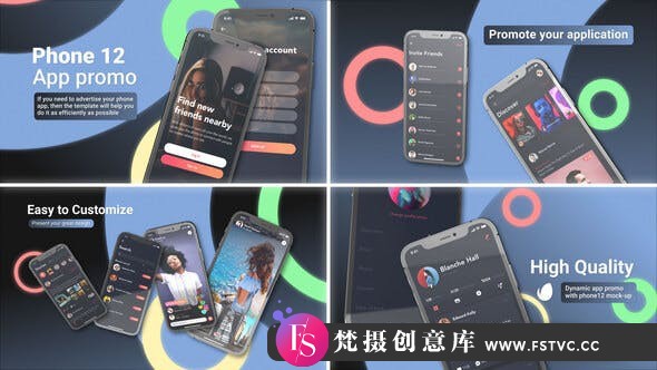 [APP模板]苹果手机iPhone APP宣传片头AE模板- App Presentation Phone 12-梵摄创意库