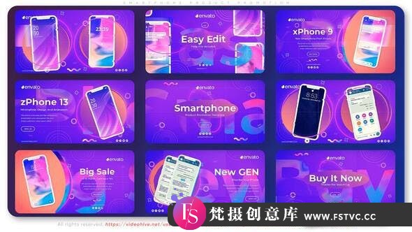 [APP模板]时尚手机APP宣传片头AE模板- Smartphone Product App Promotion