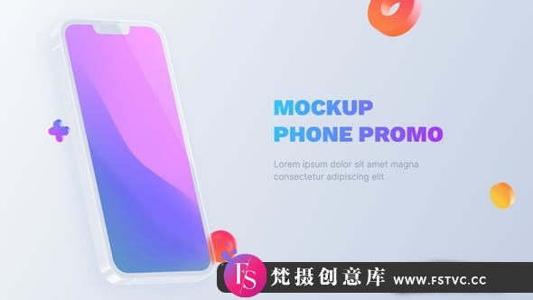 [APP模板]清新时尚手机APP展示片头AE模板- Glass Phone – App Promo Phone Mockup-梵摄创意库