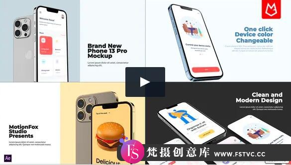 [APP模板]iPhone 13手机APP展示片头AE模板- App Presentation Phone 13 Pro Mockup-梵摄创意库