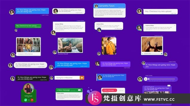 [FCPX 插件]FCPX插件-120种手机短信社交聊天语音视频弹窗对话动画包-梵摄创意库