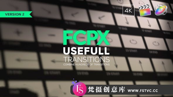 [FCPX 预设]FCPX插件-100个摄像机运动弹跳旋转推拉变焦缩放调节层方式转场预设-梵摄创意库