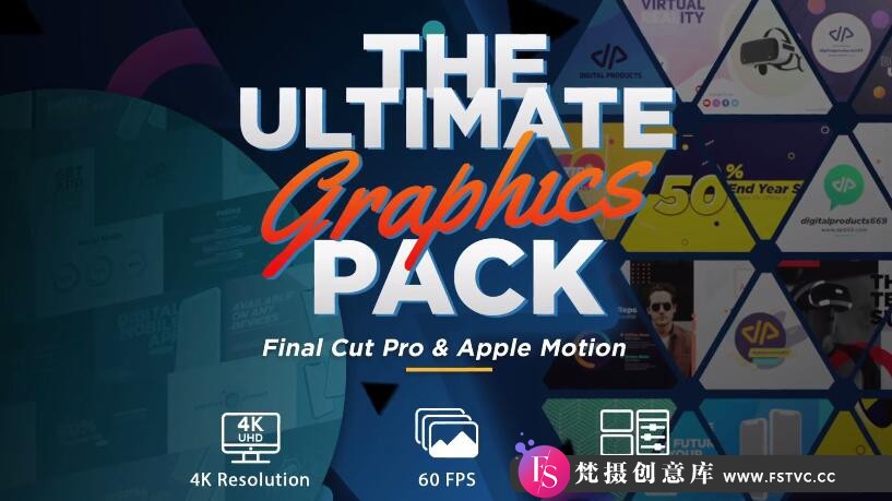 [FCPX 插件]FCPX插件-550+个社交媒体字幕条标题图文排版设计宣传介绍LOGO图形动画合集-梵摄创意库