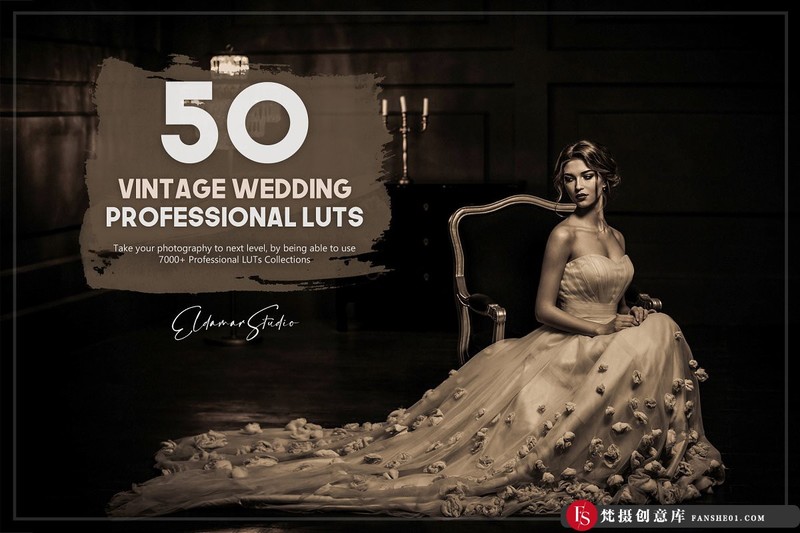 50个老式婚礼人像复古胶片免费LUTs预设-梵摄创意库