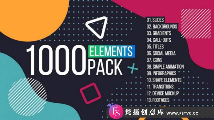 [Premiere模板]1000组文字标题排版图形动画PR模板- 1000 Elements Graphics Tool Pack-梵摄创意库
