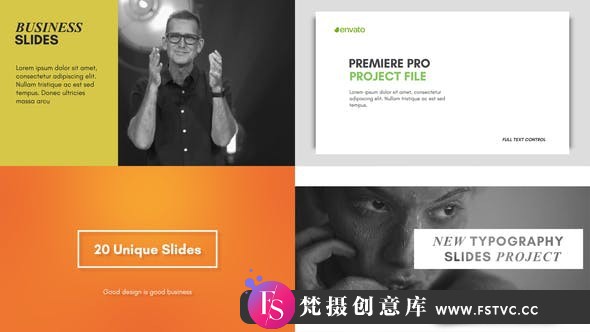 [Premiere预设]PR预设-文字标题幻灯片排版展示动画PR预设 Typography Slides-梵摄创意库