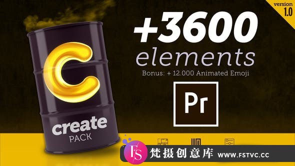 [Premiere预设]PR预设-3600种图文排版设计字幕条标题指示线图形背景转场包装动画